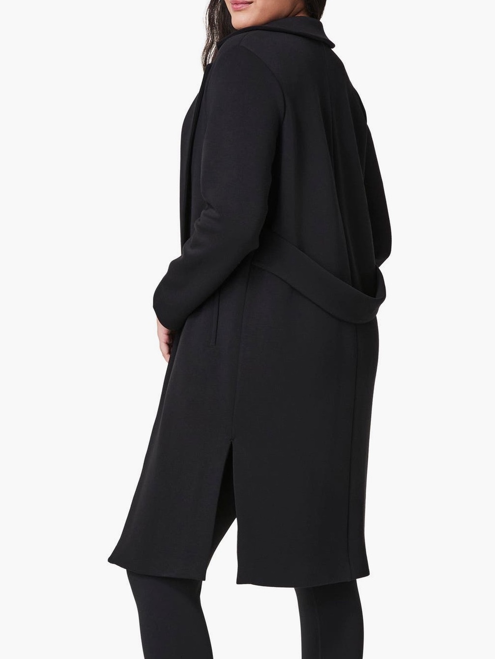 Spanx Airessentials Long Open Front Jacket Black Minimalist Travel NWOT-Small